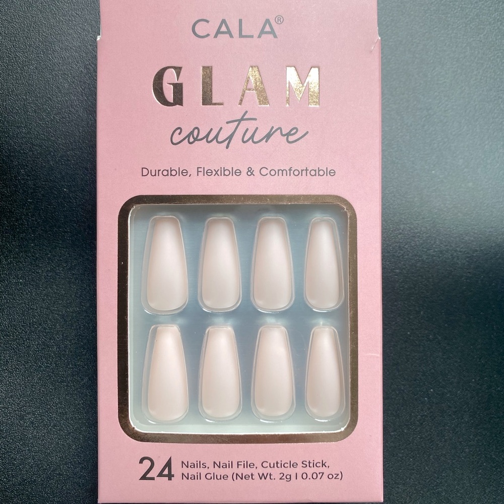 Cala Glam Couture | Coffin Pink Matte Press On Nails